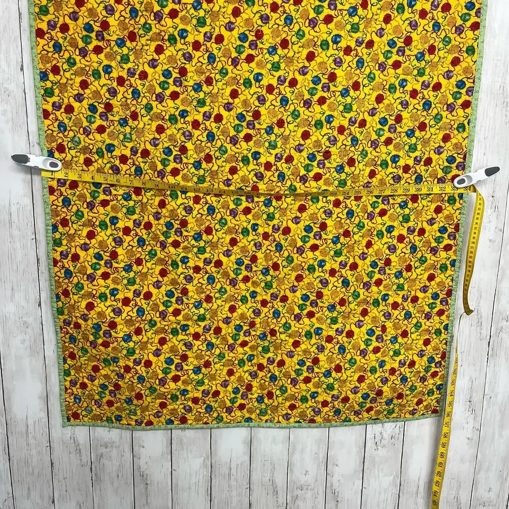 Handmade Vintage Patchwork Kids Baby Quilt Colorful Balloons Duck Sheep Rabbit